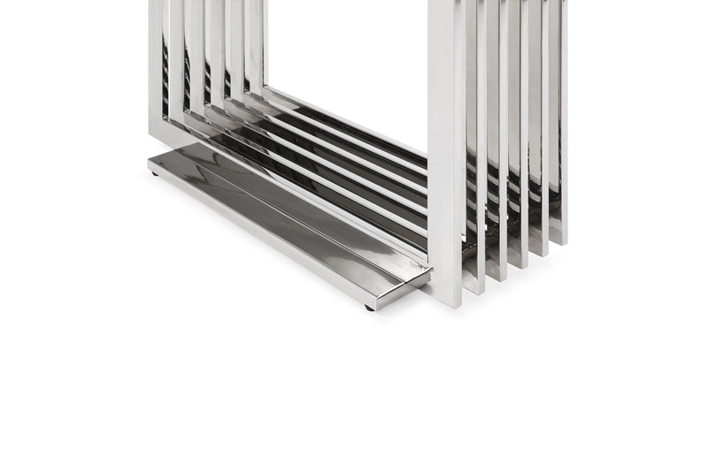 Kingsley Modern Marble & Stainless Steel Console Table — view 3