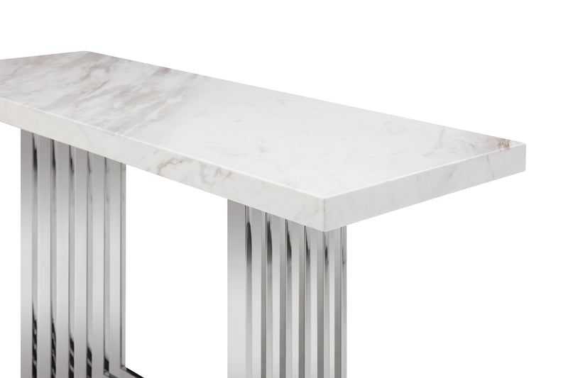 Kingsley Modern Marble & Stainless Steel Console Table