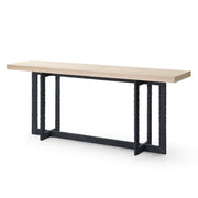 K8963 - Natural Oak + Black Metal Console Table — view 3