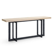 K8963 - Natural Oak + Black Metal Console Table — view 4