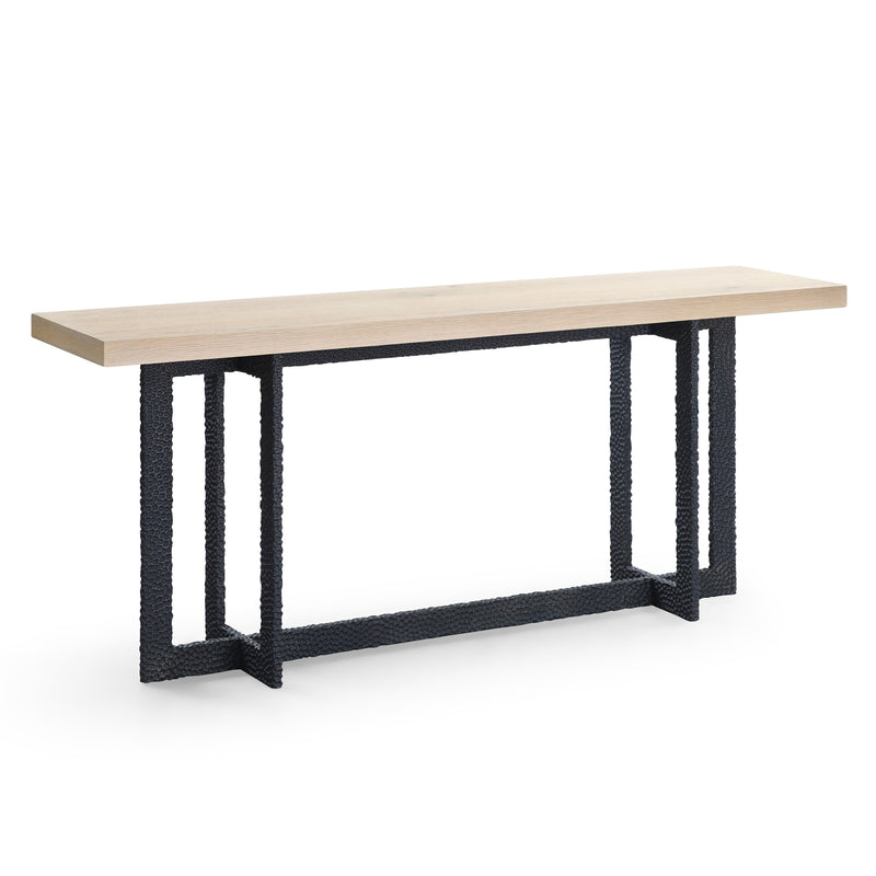 K8963 - Natural Oak + Black Metal Console Table — view 4