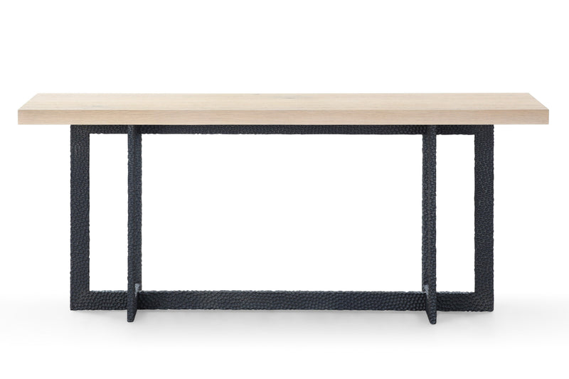 K8963 - Natural Oak + Black Metal Console Table — view 2