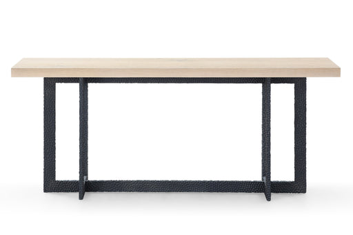 K8963 - Natural Oak + Black Metal Console Table — view 2