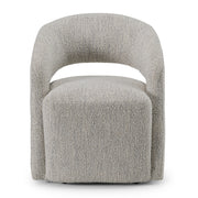 Kadoka - Modern Light Grey Fabric Dining Chair w/ Castor Wheels
