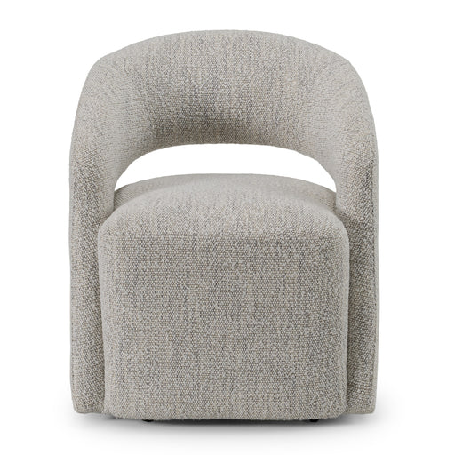 Kadoka - Modern Light Grey Fabric Dining Chair w/ Castor Wheels