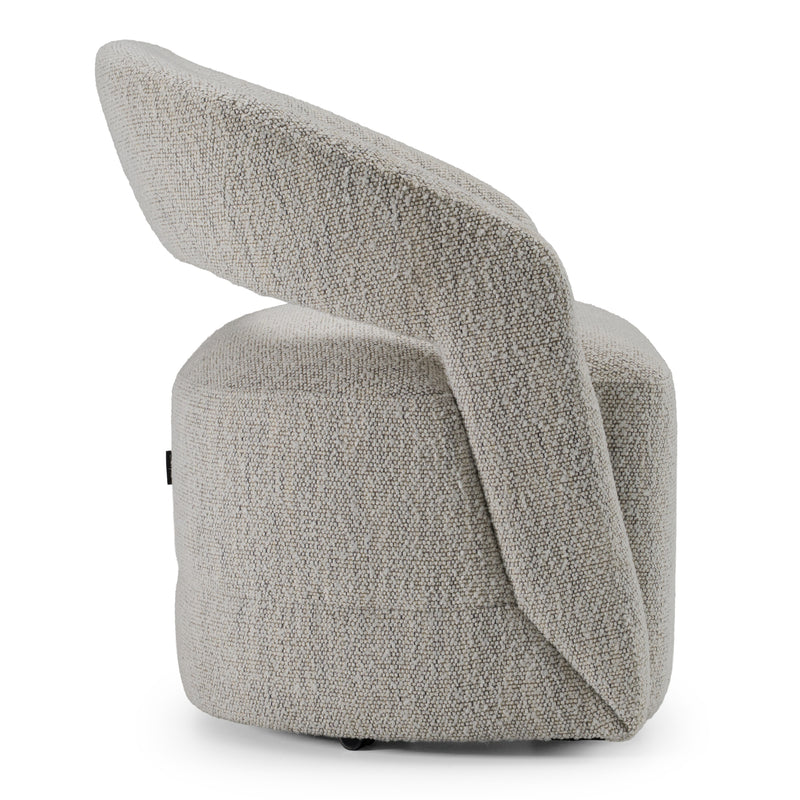 Kadoka - Modern Light Grey Fabric Dining Chair w/ Castor Wheels — view 2