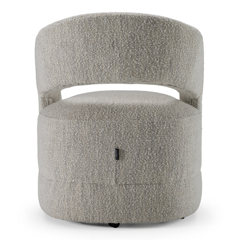Kadoka - Modern Light Grey Fabric Dining Chair w/ Castor Wheels — view 3