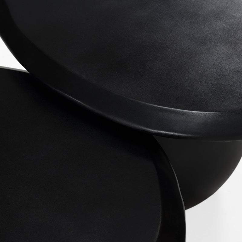 Kalvin - Modern Black Concrete Nesting Coffee Table Set — view 3