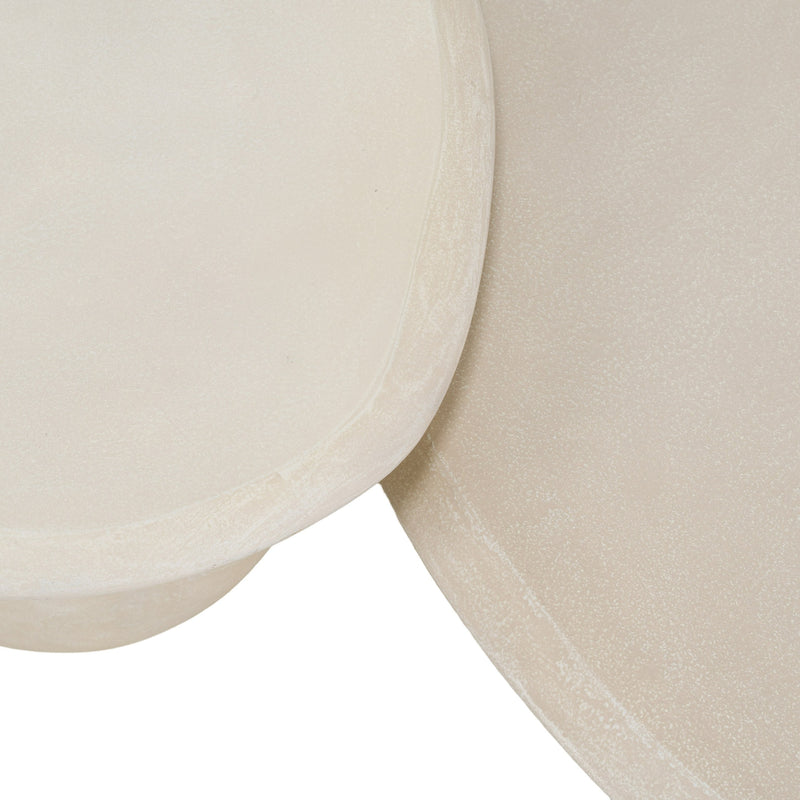 Kalvin - Modern Beige Fiberform Nesting Coffee Table Set — view 3