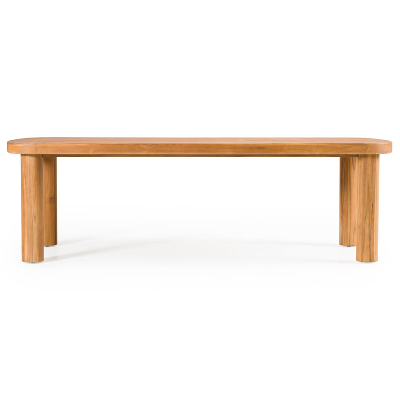 Kamari - Outdoor Teak & Grey Olefin Fabric Dining Table Set