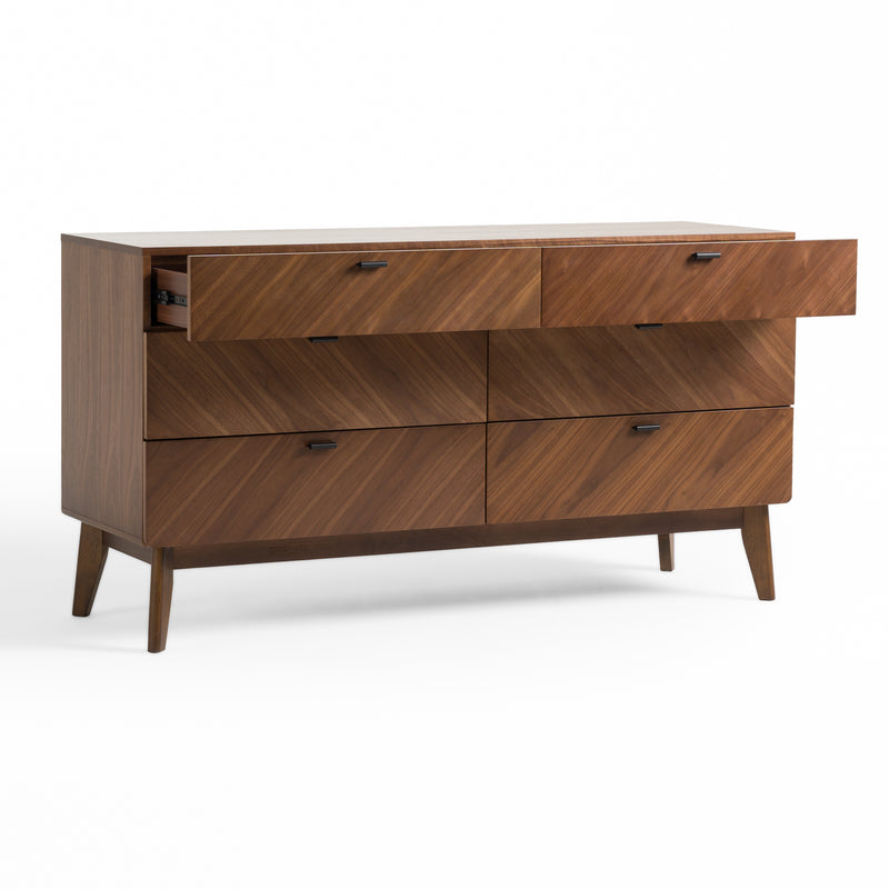 Kamela- Modern Walnut Dresser — view 2