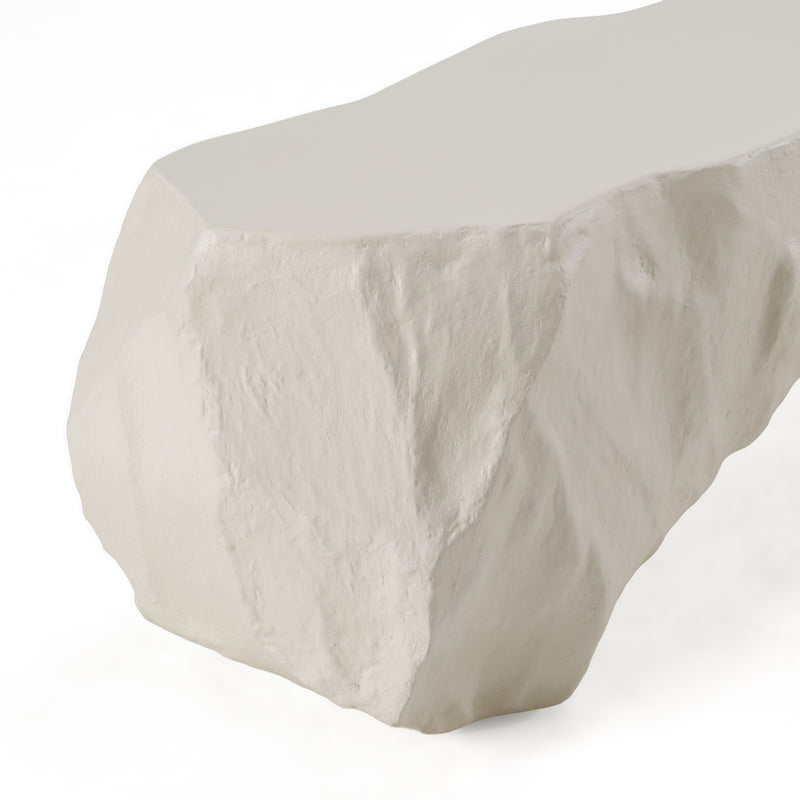 Kamet - Modern Cream Concrete Bench — view 3