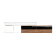 Karlstad - Modern White + Walnut TV Stand