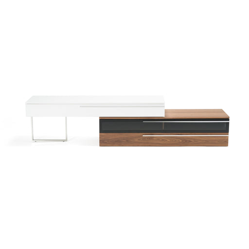 Karlstad - Modern White + Walnut TV Stand — view 2