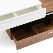 Karlstad - Modern White + Walnut TV Stand — view 4