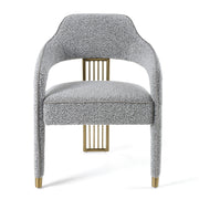 Kasem - Modern Grey Fabric + Gold Dining Chair