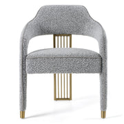 Kasem - Modern Grey Fabric + Gold Dining Chair — view 2