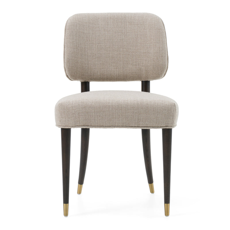 Kathy - Modern Beige Fabric + Oak Dining Chair (Set of 2) — view 2