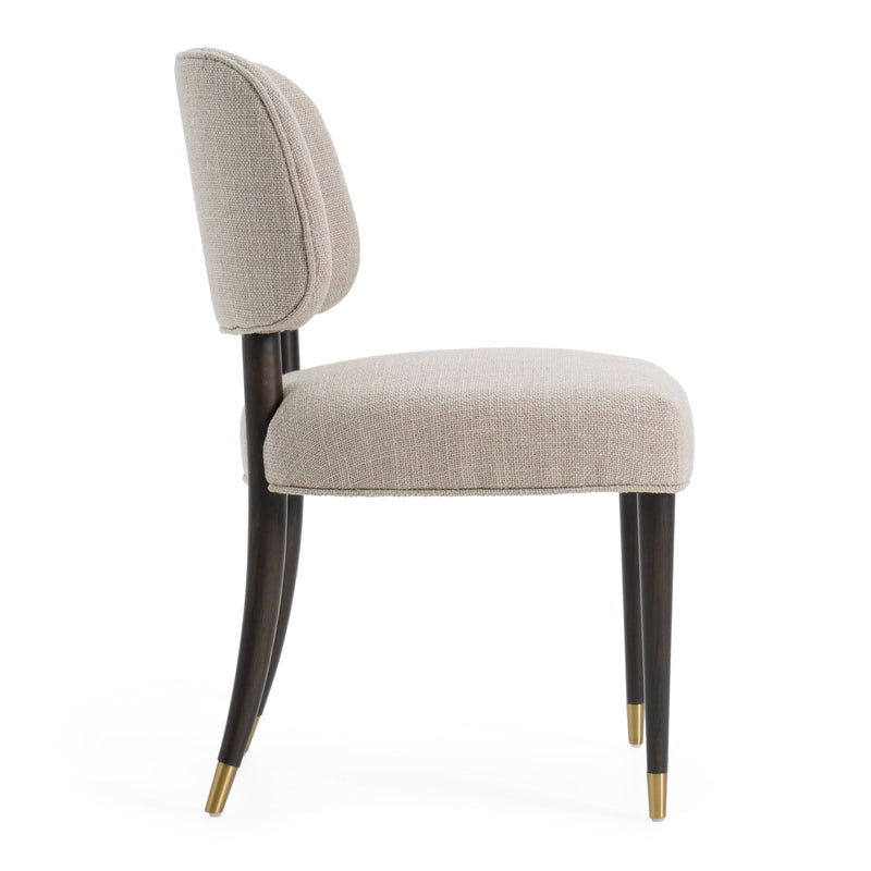 Kathy - Modern Beige Fabric + Oak Dining Chair (Set of 2) — view 3