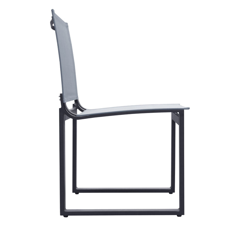 Kayak - Modern Outdoor Dark Charcoal Dining Chair (Set of 2) — view 3
