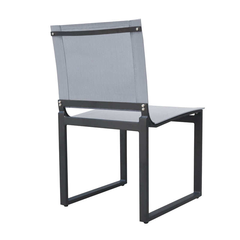 Kayak - Modern Outdoor Dark Charcoal Dining Chair (Set of 2) — view 4
