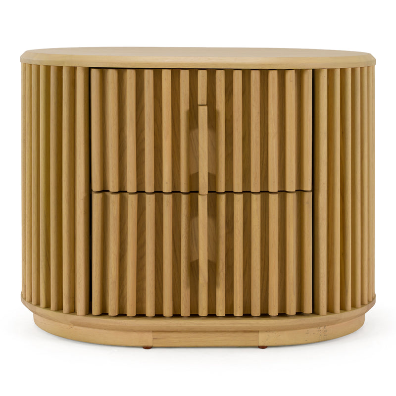 Kayce - Modern Natural Oak Nightstand — view 2