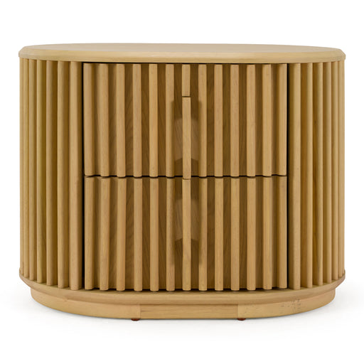 Kayce - Modern Natural Oak Nightstand — view 2