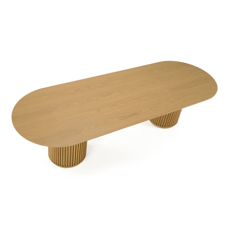 Kayce - Modern Natural Oak Oval Dining Table — view 3