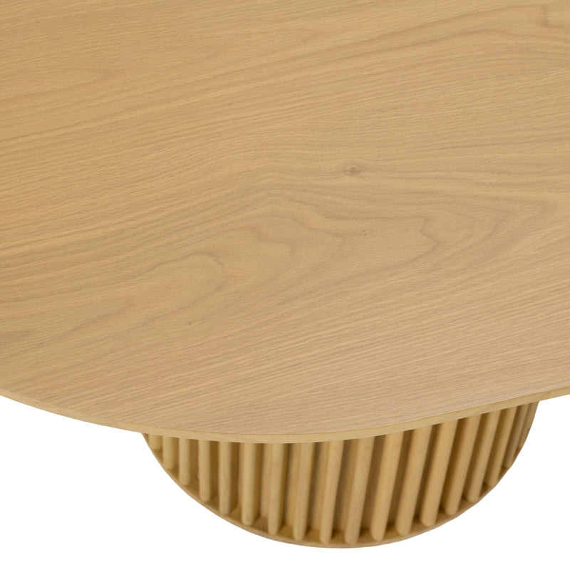 Kayce - Modern Natural Oak Oval Dining Table — view 5