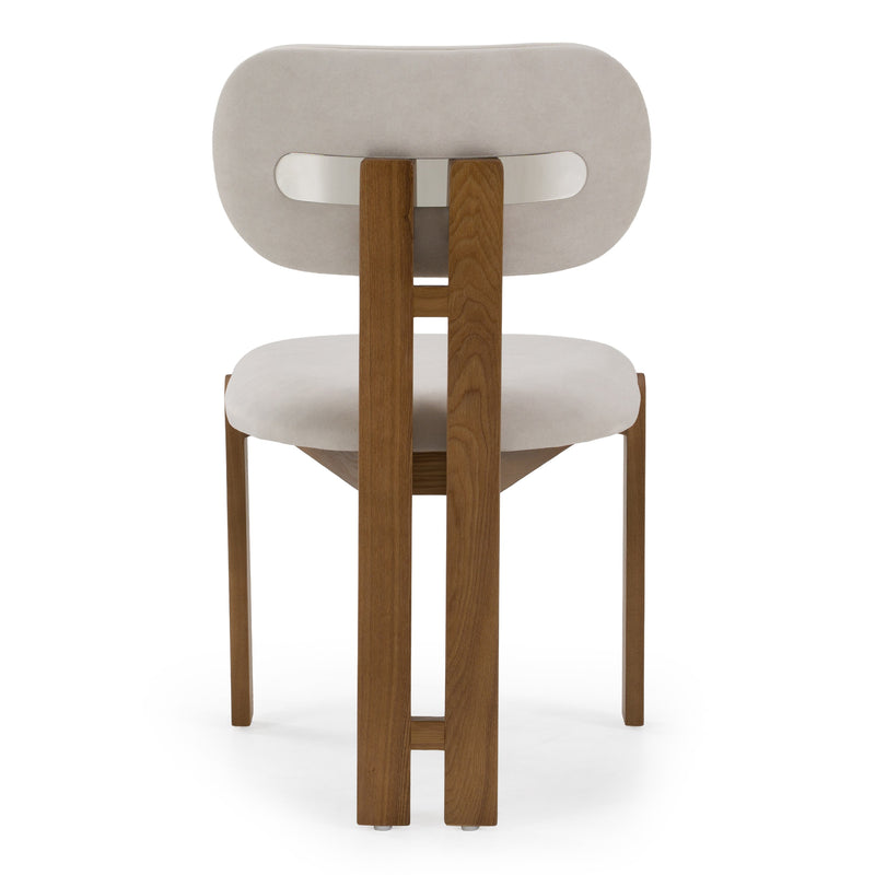 Kelsey - Modern Light Grey Fabric + Brown Ash Dining Chair — view 4