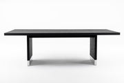 Kenda - Modern Black Ash + Stainless Steel Dining Table