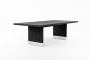 Kenda - Modern Black Ash + Stainless Steel Dining Table — view 2