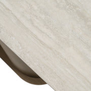 Kiefer - Modern Faux Travertine Ceramic + Bronze Console Table — view 5