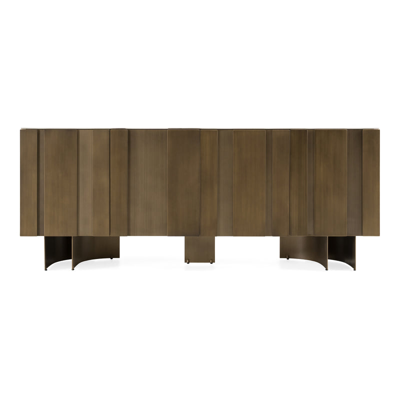 Kiefer - Modern Faux Travertine Ceramic + Bronze Buffet — view 2