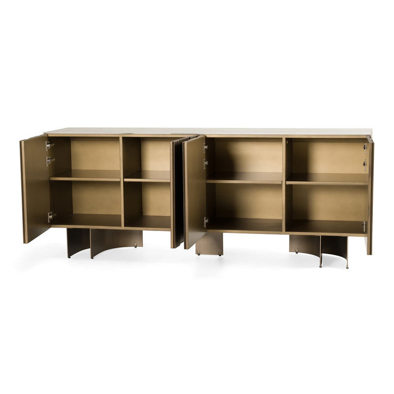 Kiefer - Modern Faux Travertine Ceramic + Bronze Buffet — view 5