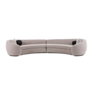 Kilmer Modern Grey Curved Fabric Sectional Sofa