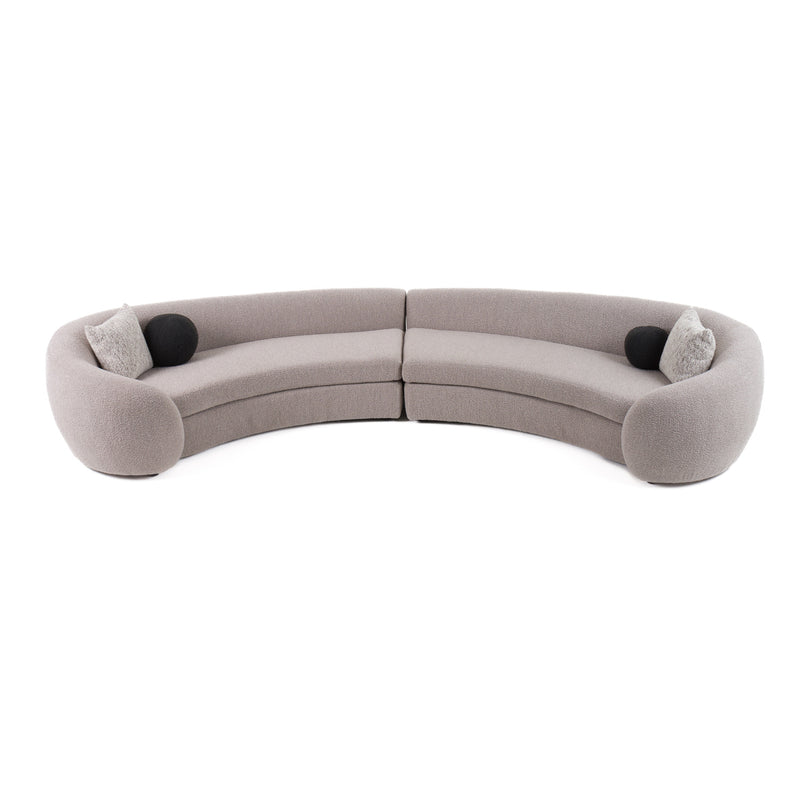 Kilmer Modern Grey Curved Fabric Sectional Sofa — view 2