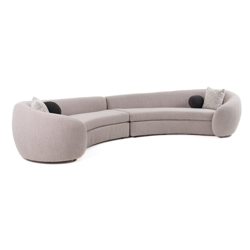 Kilmer Modern Grey Curved Fabric Sectional Sofa — view 3
