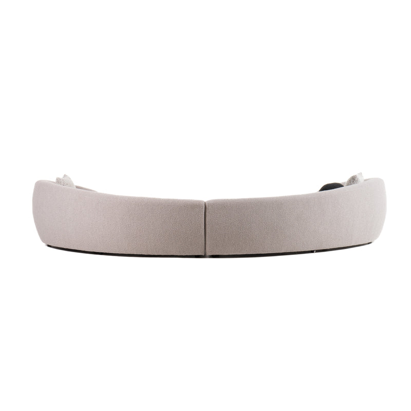 Kilmer Modern Grey Curved Fabric Sectional Sofa — view 5