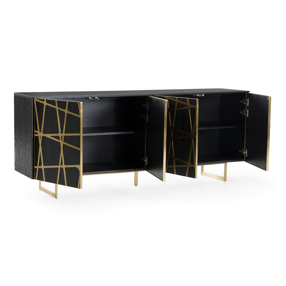 Kilson - Modern Black Oak & Champagne Gold Buffet — view 4
