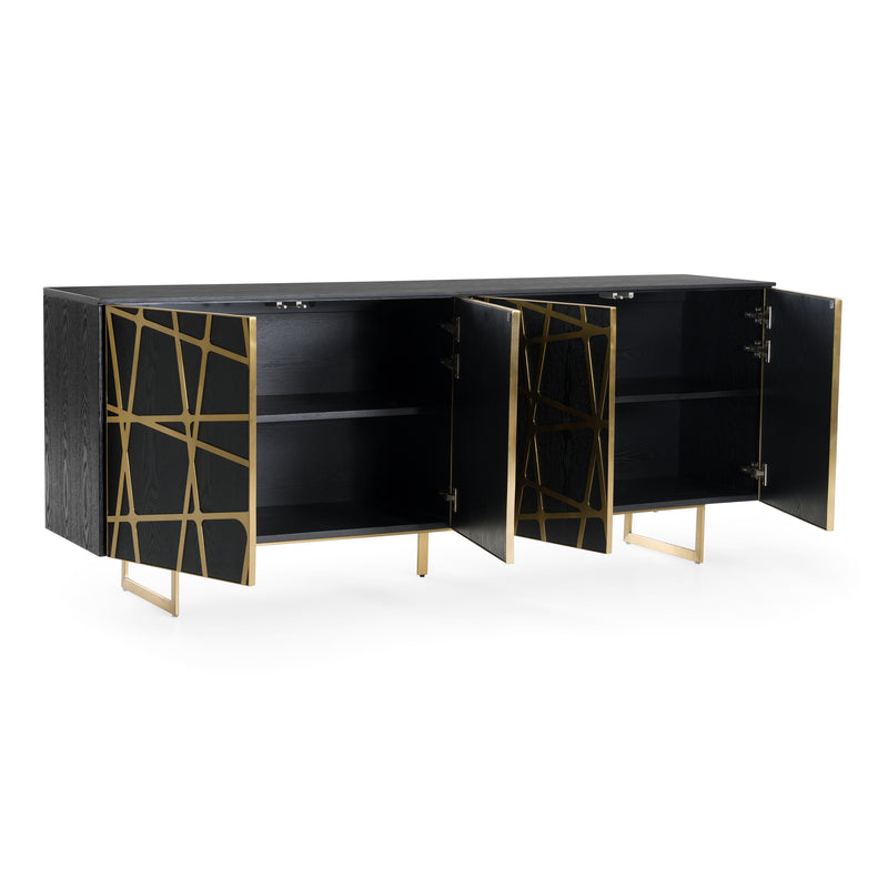 Kilson - Modern Black Oak & Champagne Gold Buffet — view 4