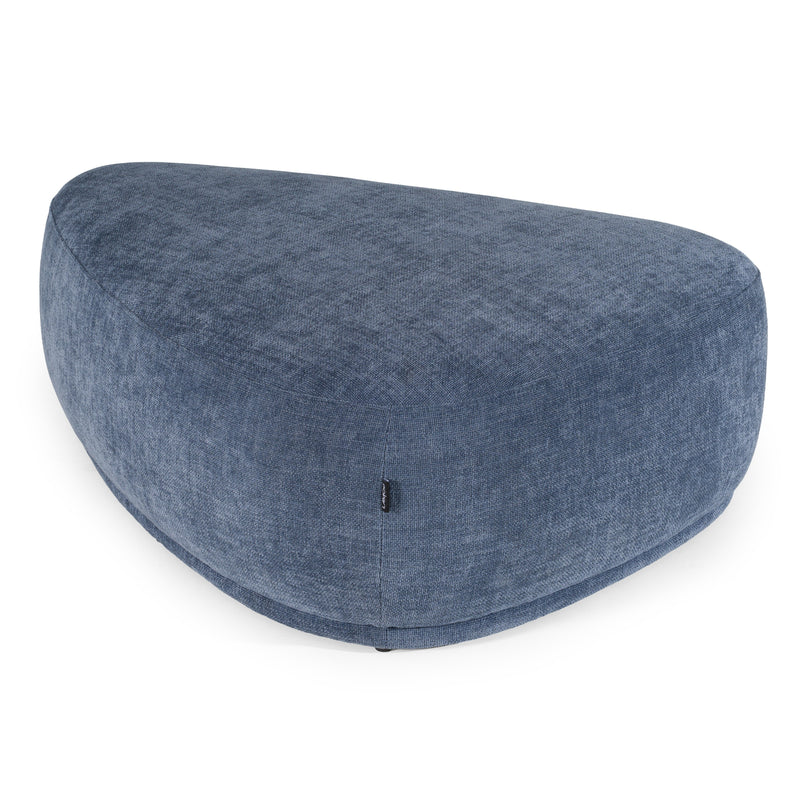 Kinsey - Modern Blue Large River Rock Ottoman — view 2