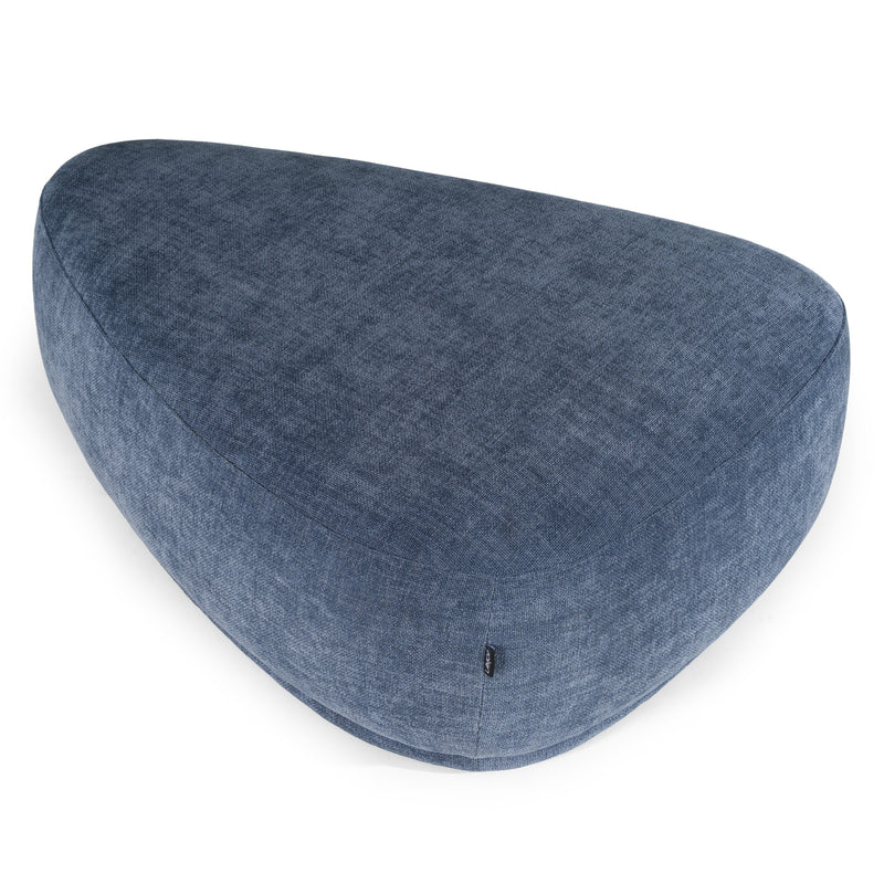 Kinsey - Modern Blue Large River Rock Ottoman — view 3