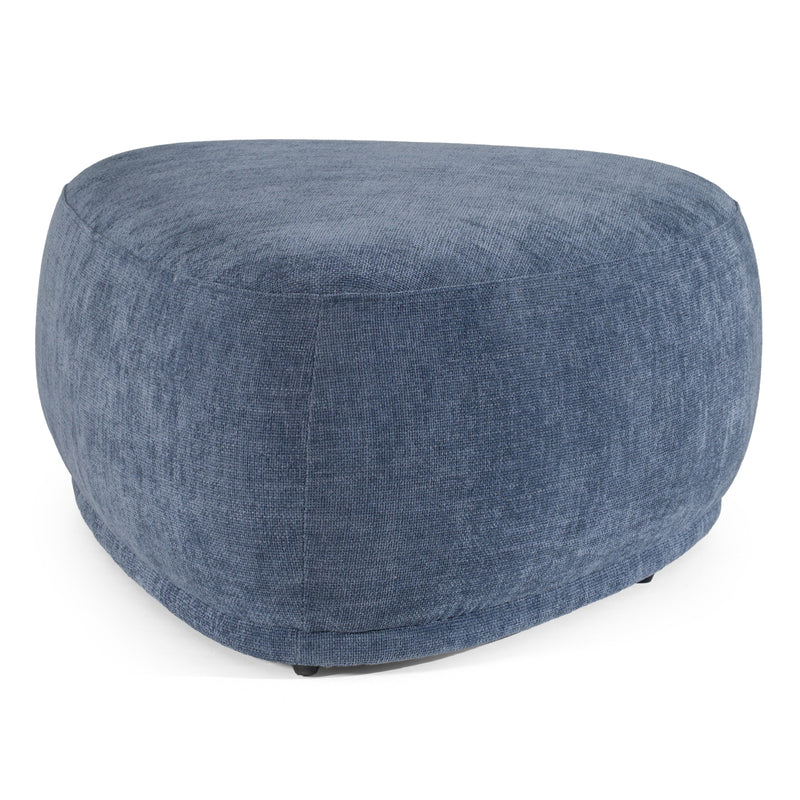 Kinsey - Modern Blue Large River Rock Ottoman — view 4