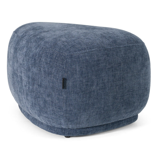 Kinsey - Modern Blue Small River Rock Ottoman — view 2