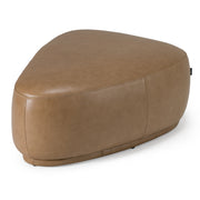 Kinsey - Modern Tan Leather Large River Rock Ottoman — view 2