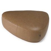 Kinsey - Modern Tan Leather Large River Rock Ottoman — view 3