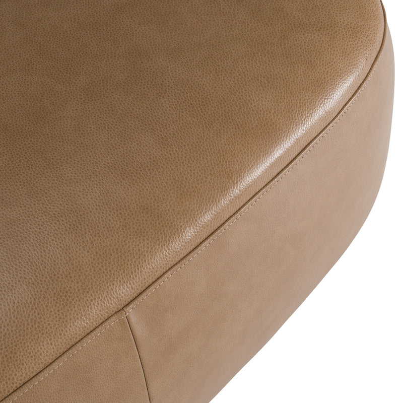 Kinsey - Modern Tan Leather Large River Rock Ottoman — view 4
