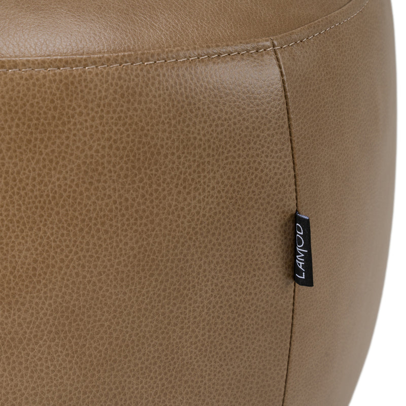 Kinsey - Modern Tan Leather Large River Rock Ottoman — view 5