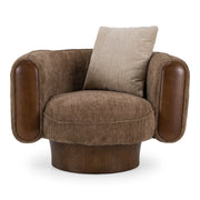 Kiran - Modern Brown + Beige Swivel Accent Chair — view 2